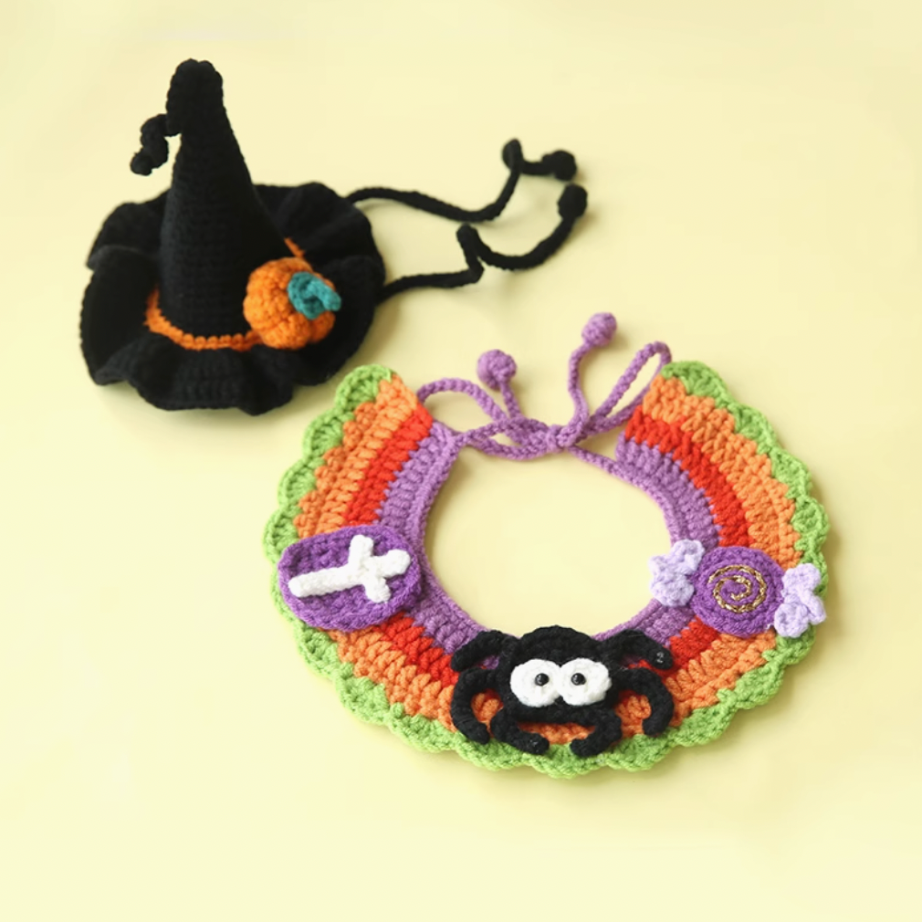 Pet Bibs Halloween Dog Clothes Spooky Dress Up Collar Pumpkin Cat Hat Witch Hat Jewelry Collar