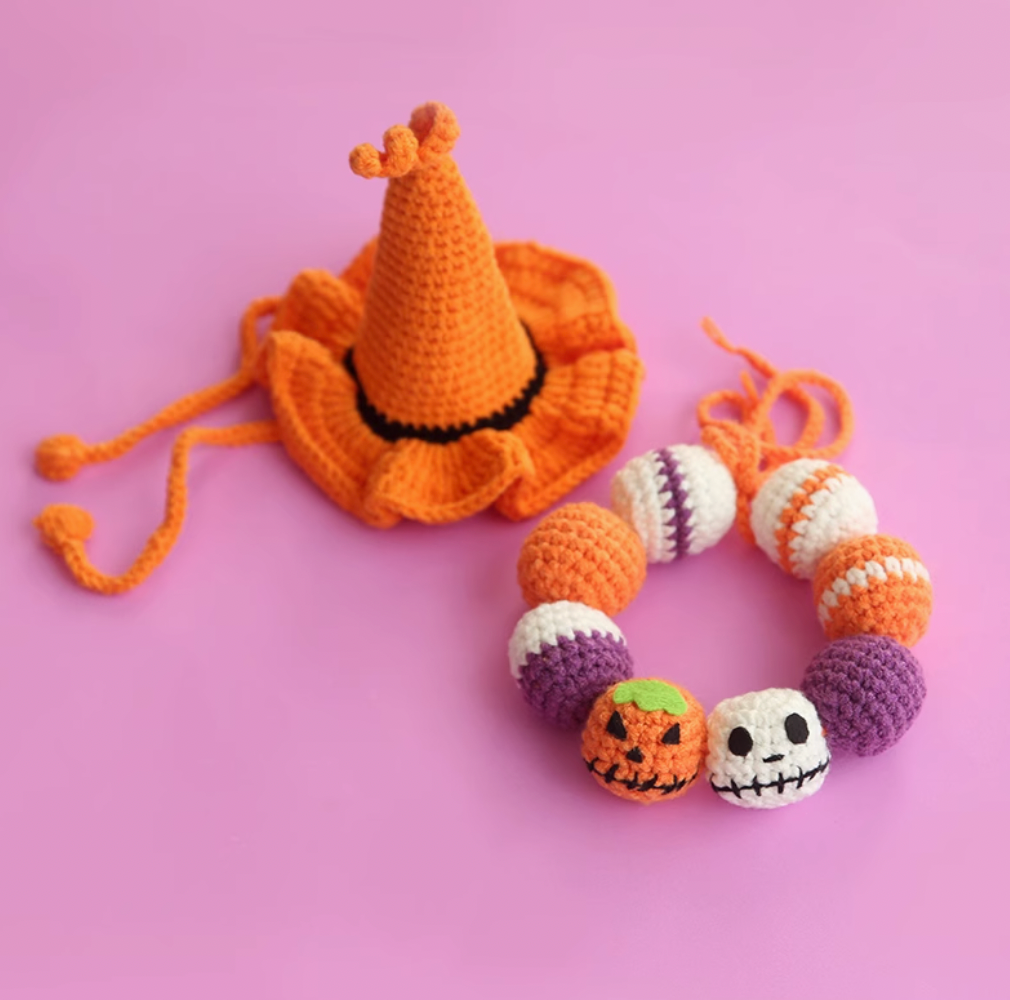 Pet Bibs Halloween Dog Clothes Spooky Dress Up Collar Pumpkin Cat Hat Witch Hat Jewelry Collar