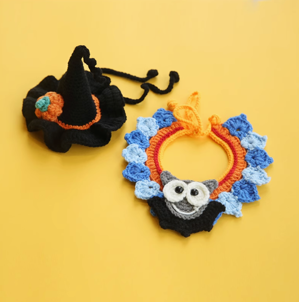 Pet Bibs Halloween Dog Clothes Spooky Dress Up Collar Pumpkin Cat Hat Witch Hat Jewelry Collar