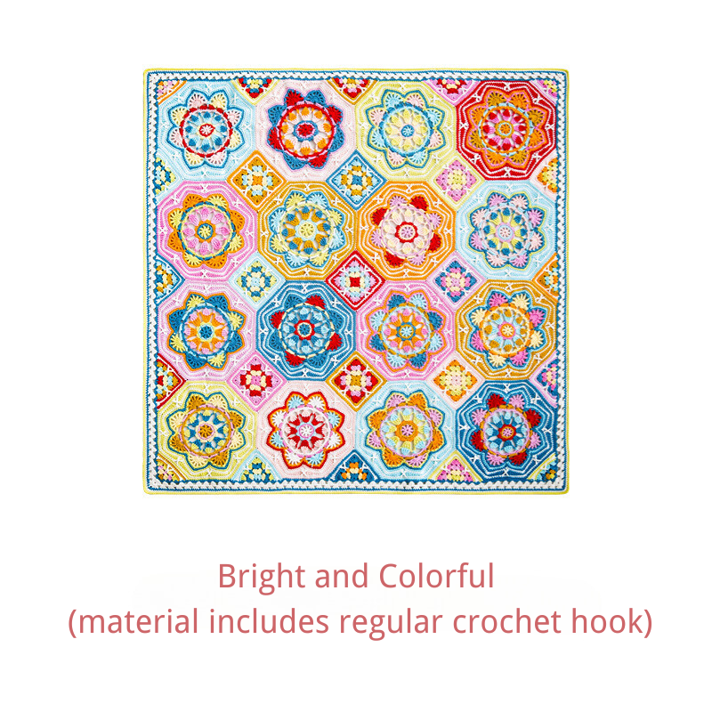 Persian Tile Patchwork Blanket Handmade Diy Crochet Milk Cotton Knitting Coverlet Woolen Dough Material Kit