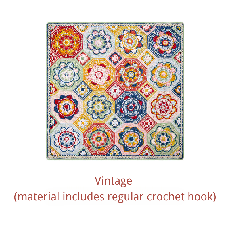 Persian Tile Patchwork Blanket Handmade Diy Crochet Milk Cotton Knitting Coverlet Woolen Dough Material Kit