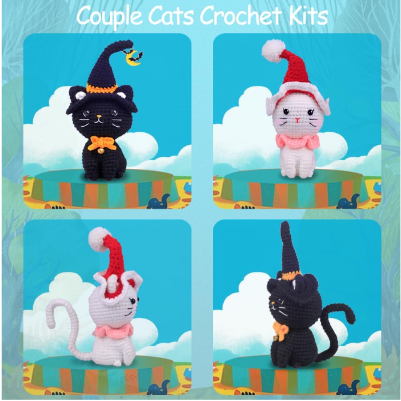 Halloween Gifts couple cats crochets