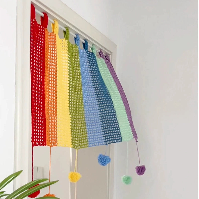 Rainbow Crochet Curtain DIY