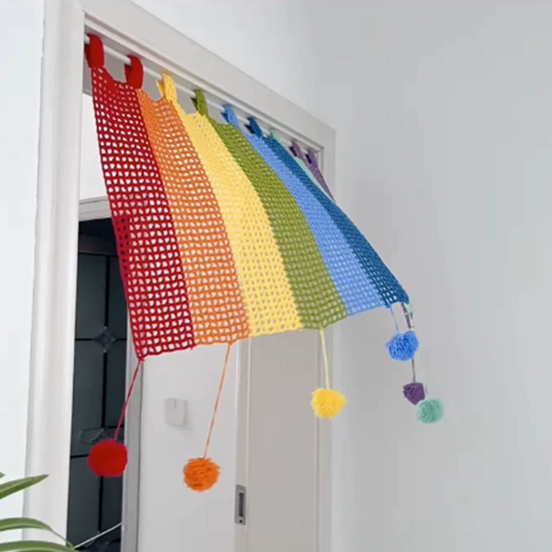 Rainbow Crochet Curtain DIY