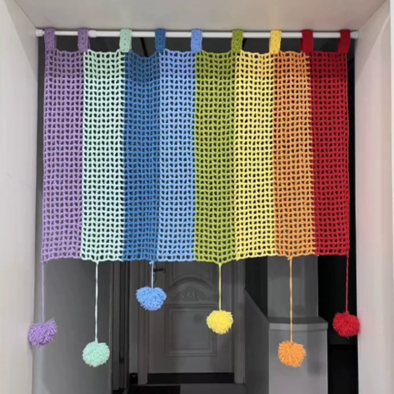 Rainbow Crochet Curtain DIY