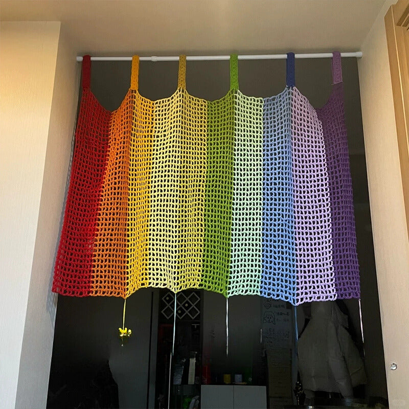 Rainbow Crochet Curtain DIY