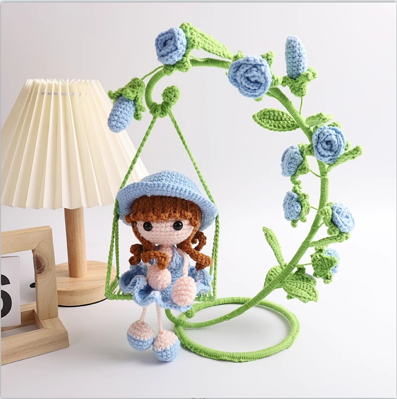 Crocheting Doll Hanging With Swing