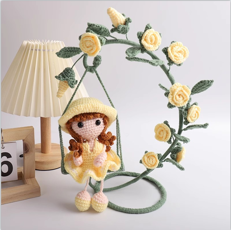 Crocheting Doll Hanging With Swing