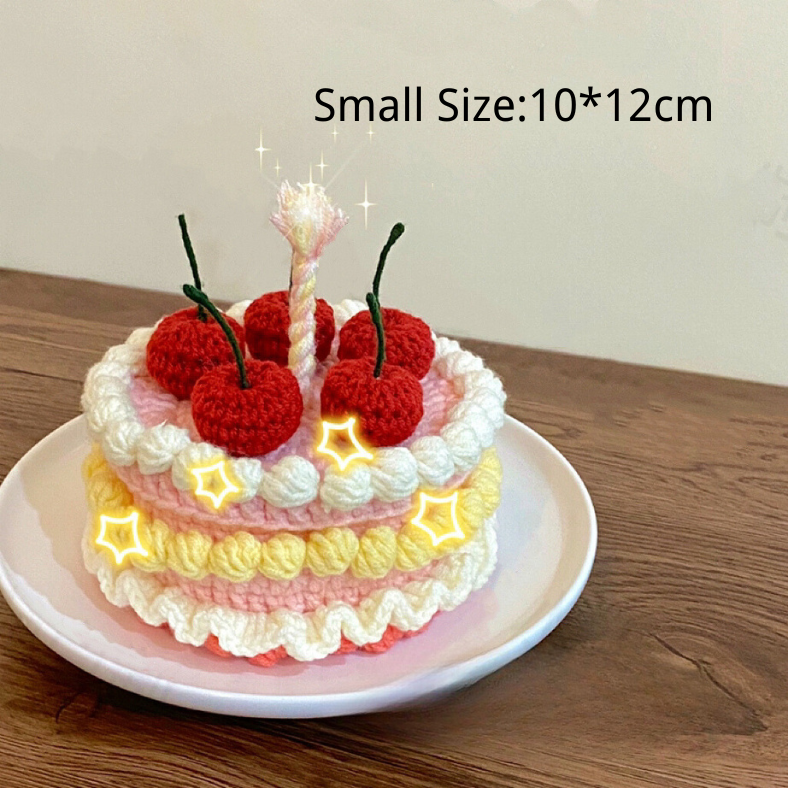 Knitted Strawberry Cake Organizer Wool Crochet Kit